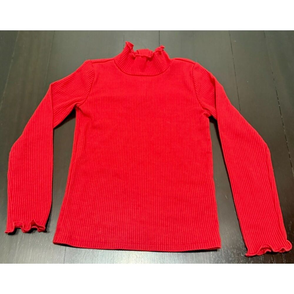 Janie and Jack Girls' Red Ribbed Turtleneck